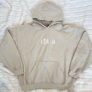 Chi Omega beige hoodie